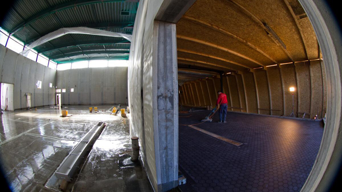 Foto aus von der Baustelle aus dem Inneren der Ratsherrn Brauerei